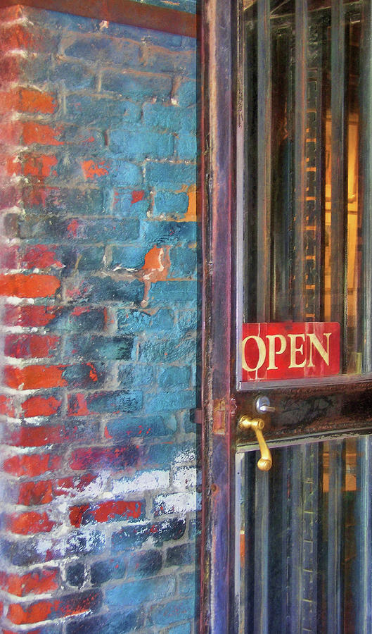 Brick Photograph - Come On In, Were Open by JAMART Photography