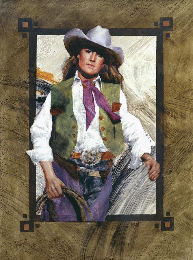 Cowgirl Painting - Come On Over by J. E. Knauf