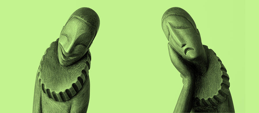 Comedy and Tragedy pastel green Photograph by David Smith