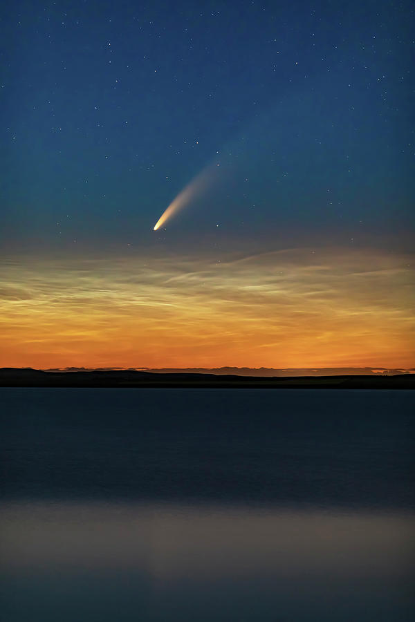 Comet Neowise With Noctilucent Clouds Photograph by Alan Dyer