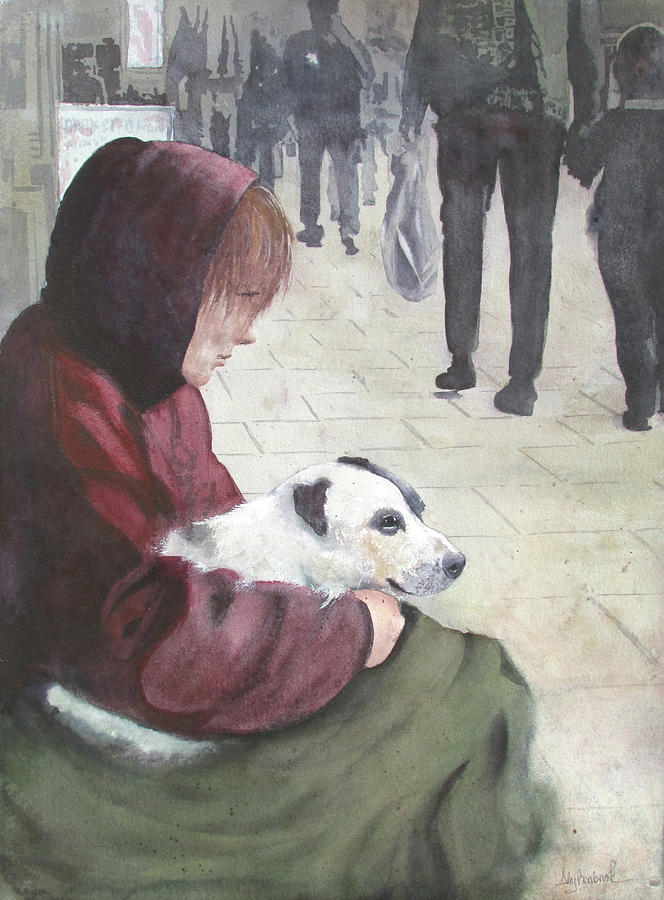 Dog Painting - Comfort by Ally Benbrook