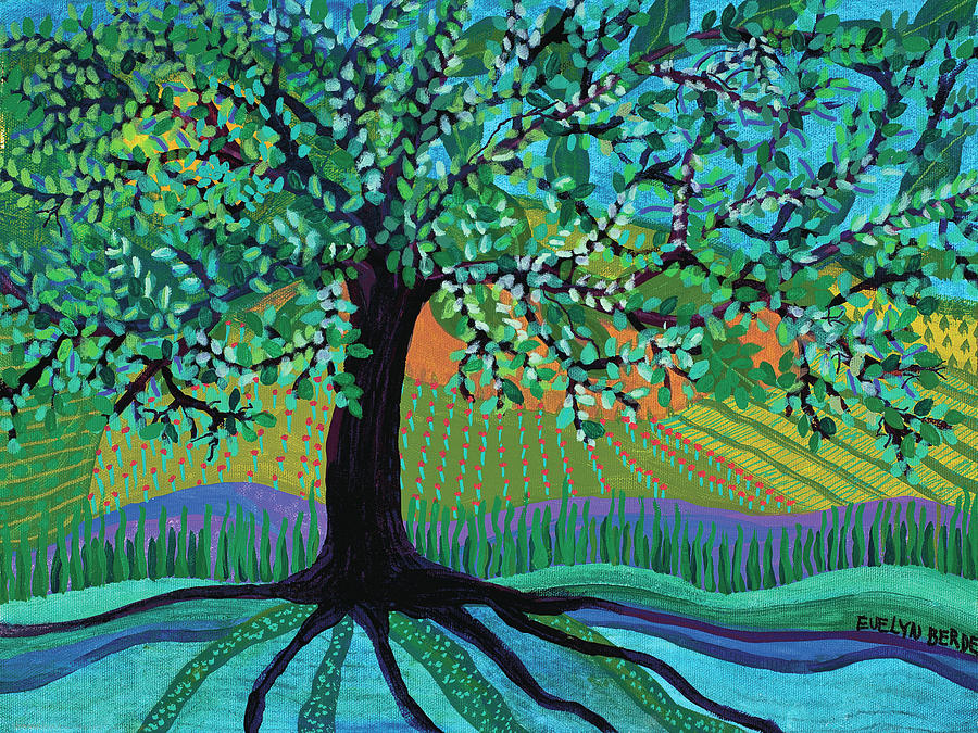 Tree Painting - Comfort Tree by Evelyn Berde
