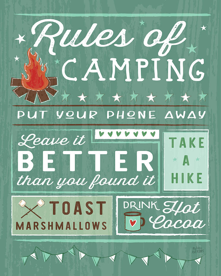 Typography Painting - Comfy Camping I by Melissa Averinos