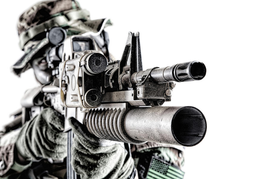 Commando Soldier Aiming Service Rifle Photograph by Oleg Zabielin