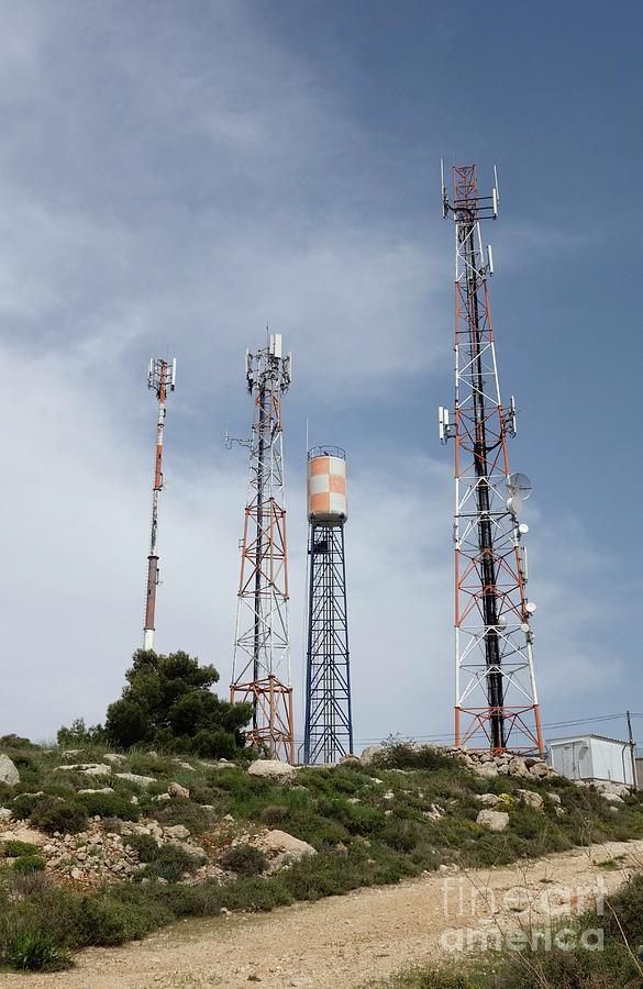Communications Masts Photograph by Science Photo Library Communications Masts Photograph by Science Photo Library