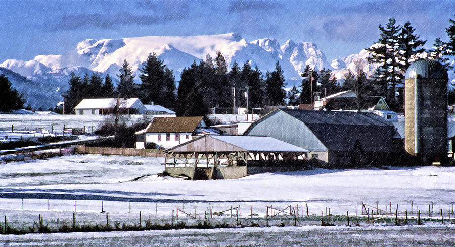 Comox Glacier and Farmland by Richard Farrington Comox Glacier and Farmland by Richard Farrington