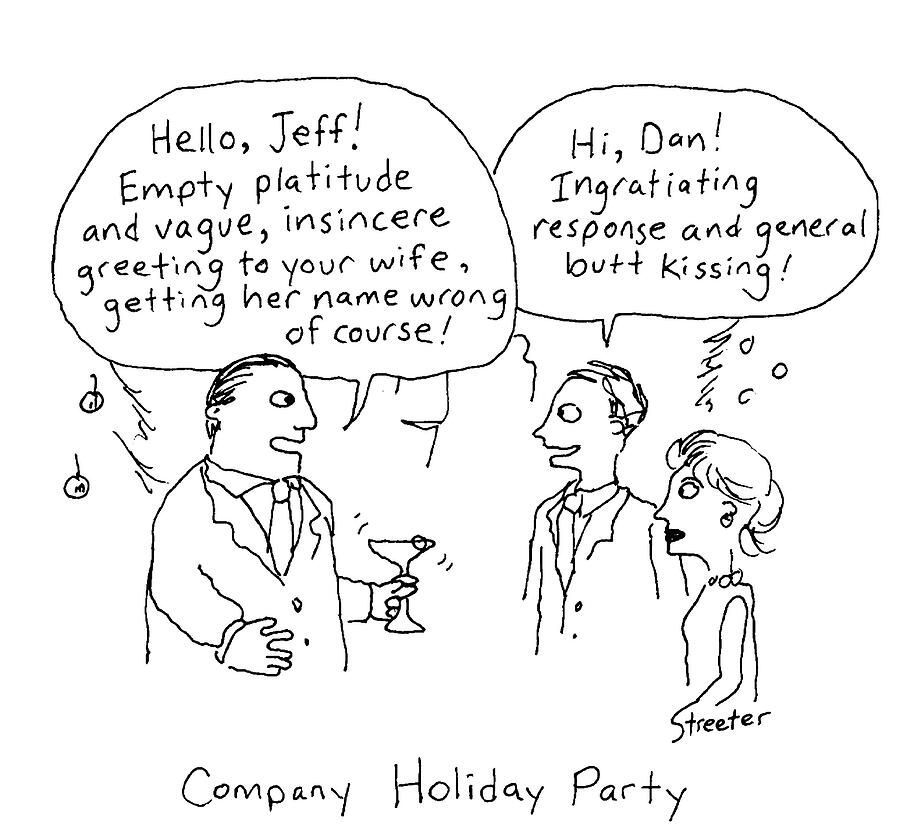 Company Holiday Party Drawing by Betsy Streeter