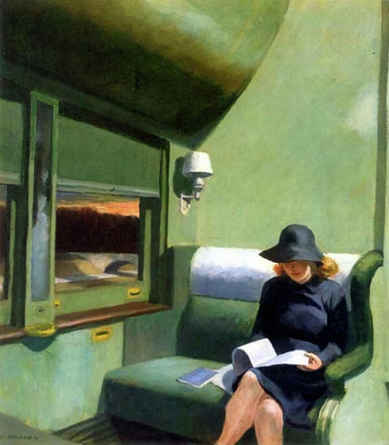 Compartment C Car Painting by Edward Hopper