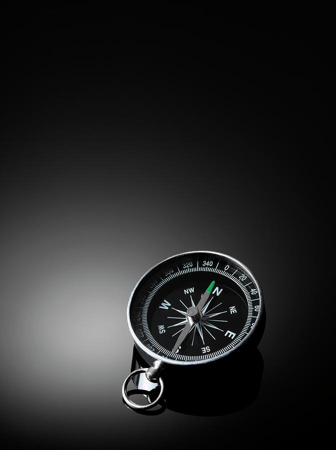 Compass On A Dark Background Photograph by Wragg