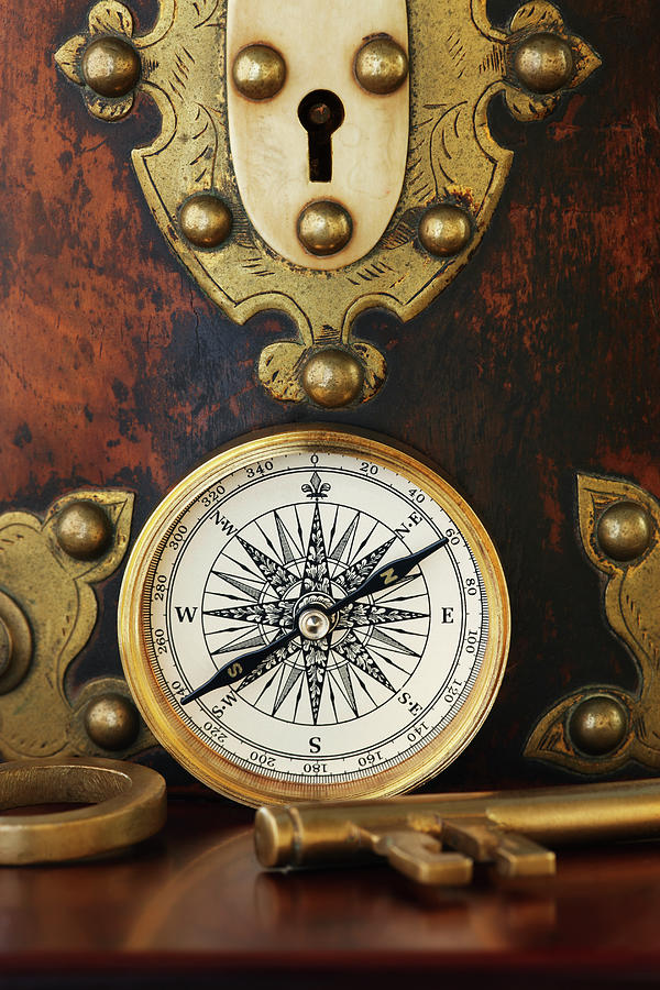 Compass With Key Photograph by David Muir