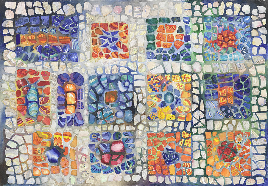 Mosaic Pattern Painting - Complementary Mosaic by Charlsie Kelly