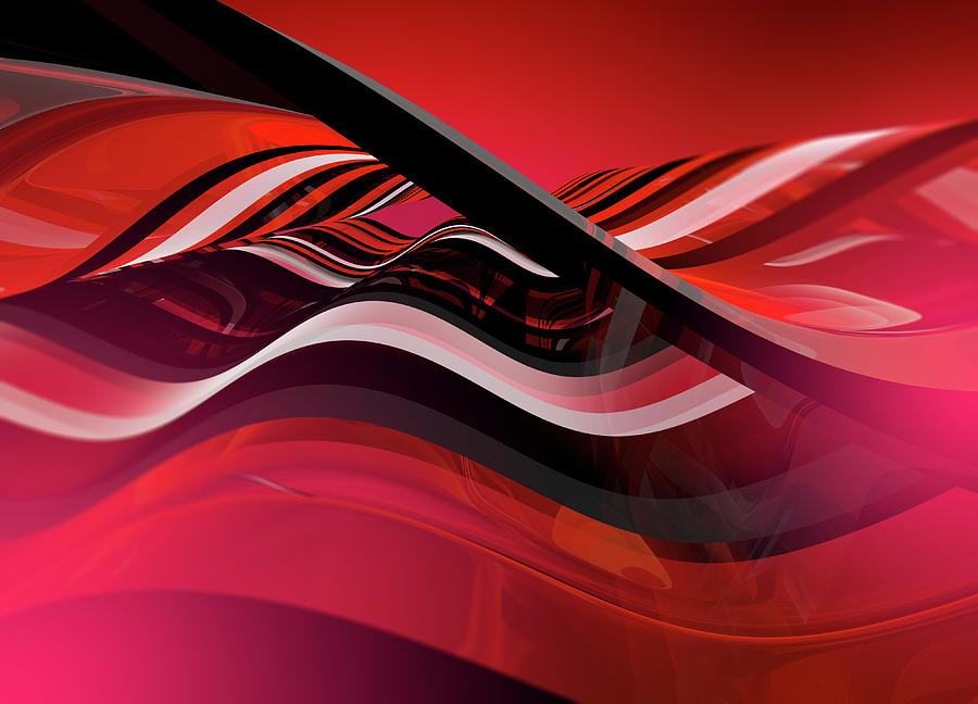 Complex Abstract Red Wave Pattern Photograph by Ikon Images