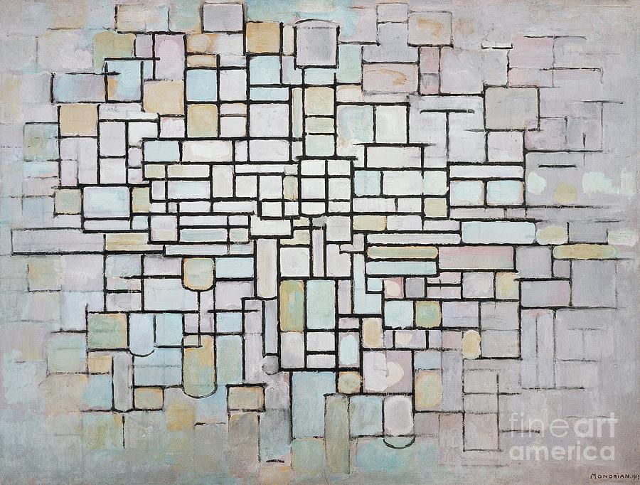 Composition No 11 In Grey, Pink And Blue, 1913, By Mondrian Painting by Piet Mondrian