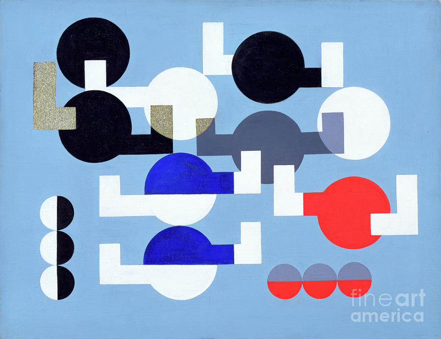Composition Of Circles And Overlapping Angles Painting by Sophie Taeuber-arp