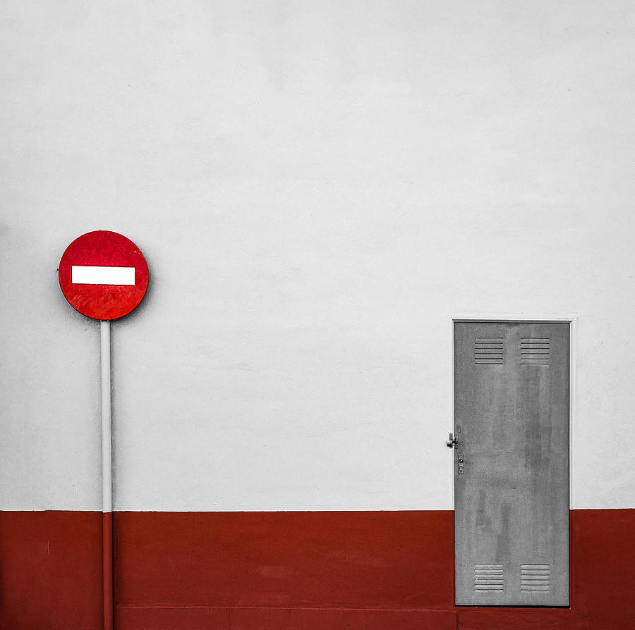 Composition With Door And Sign Photograph by Inge Schuster
