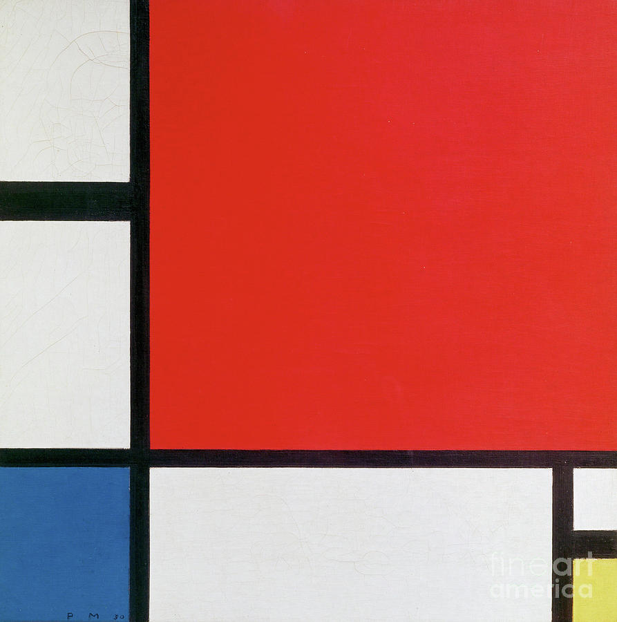 Composition with Red, and Painting by Piet Mondrian - Pixels