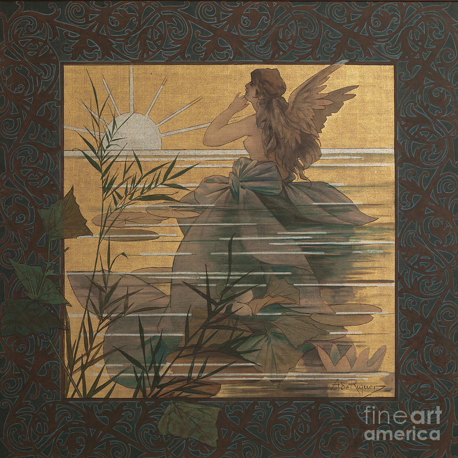 Composition With Winged Nymph Drawing by Heritage Images