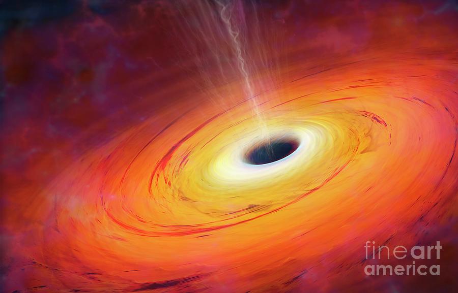 Computer Artwork Of Black Hole Digital Art by Science Photo Library - Mark Garlick