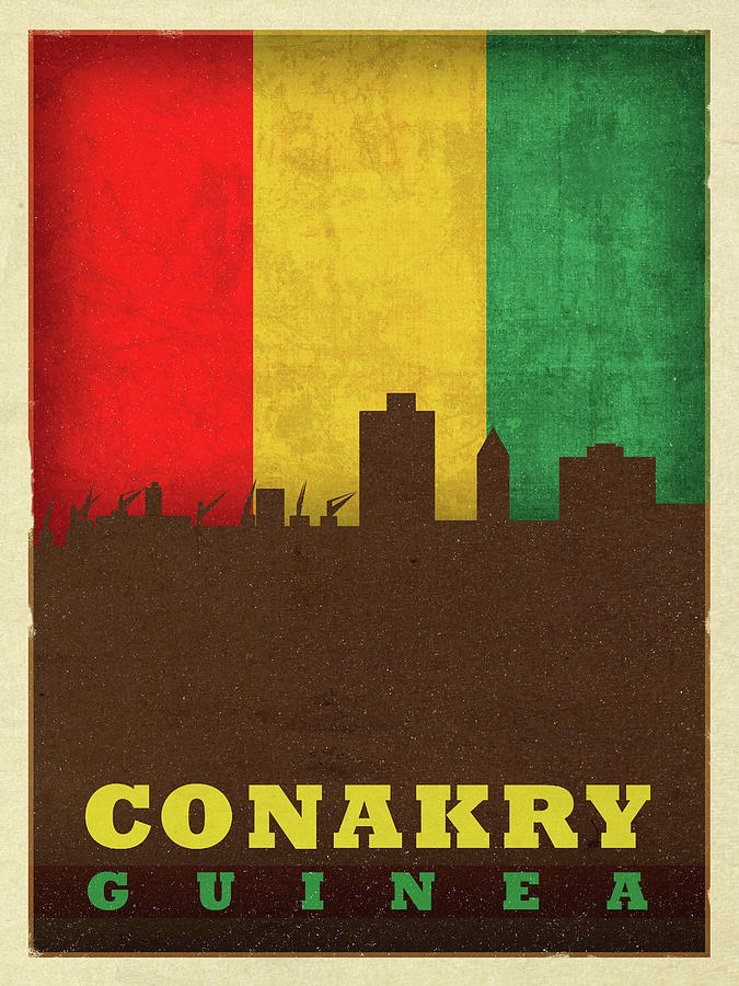 Conakry Guinea World City Flag Skyline Mixed Media by Design Turnpike -  Fine Art America