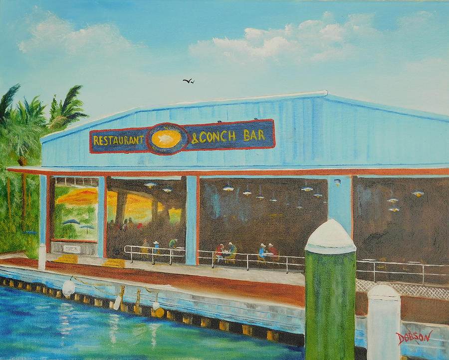 Conch Republic Seafood Company - Key West Painting by Lloyd Dobson