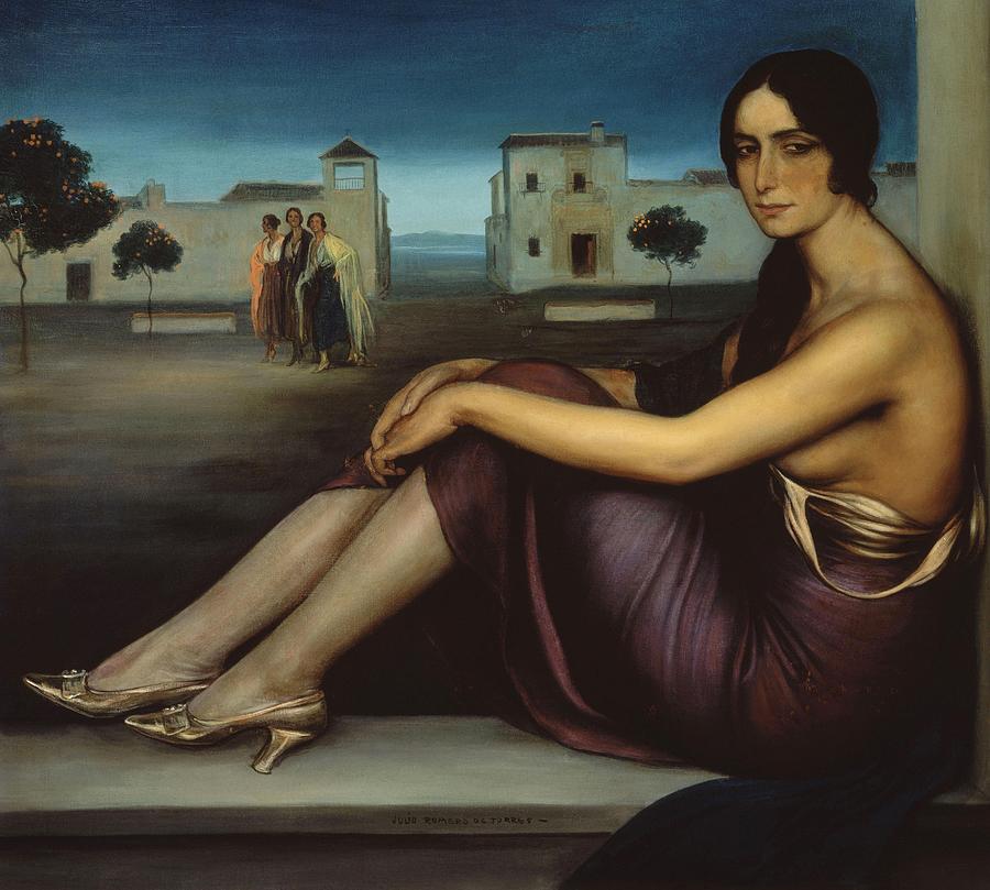 Conchita Torres, 1919-1920, Oil on canvas, 90 x 100 cm. JULIO ROMERO DE TORRES . Painting by Julio Romero de Torres -1874-1930-