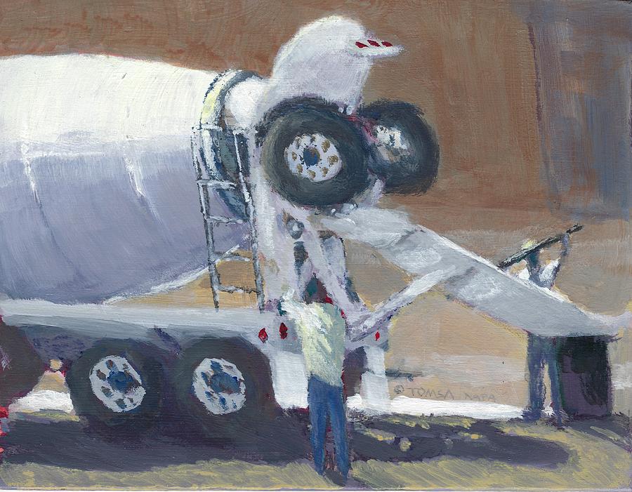 Concrete Mixer Painting by Bill Tomsa