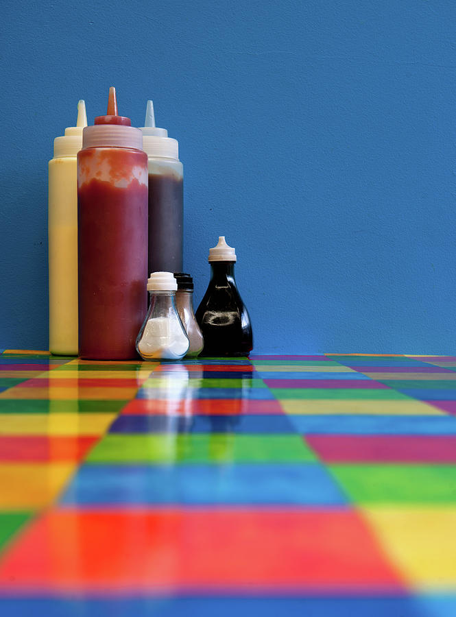 Still Life Digital Art - Condiments On Restaurant Table by Craig Easton