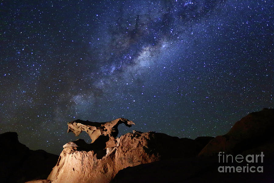 Condor Rock Sculpture Nightscape Bolivia Photograph by James Brunker