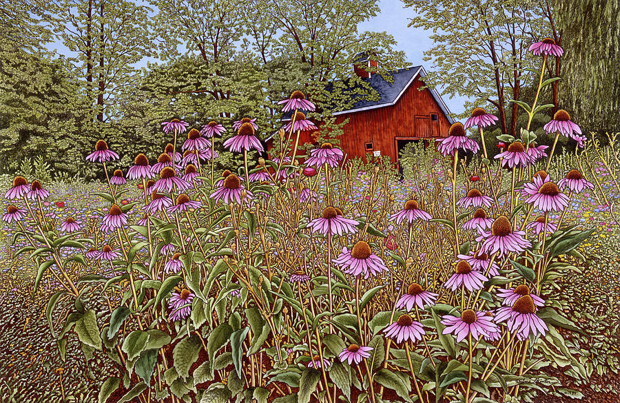 Cone Flowers Painting by Thelma Winter