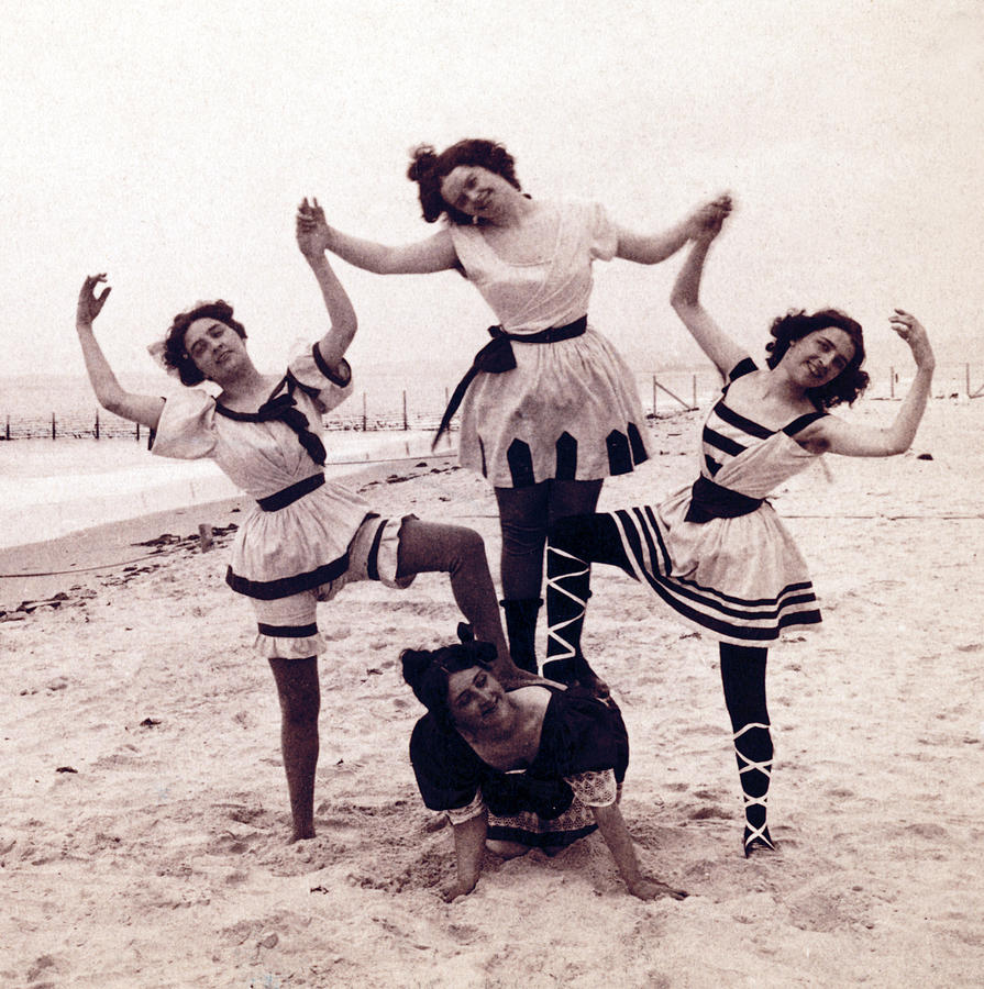 Coney Island Beachgoers, 1898 Photograph by Science Source
