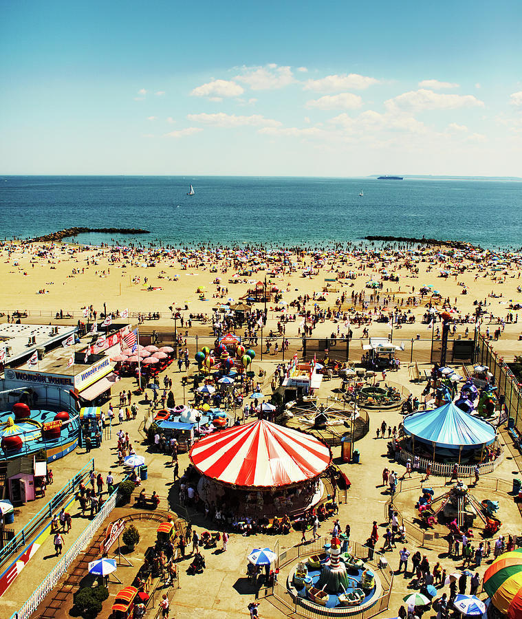 Coney Island, Ny, Elevated View Photograph by Andy Ryan