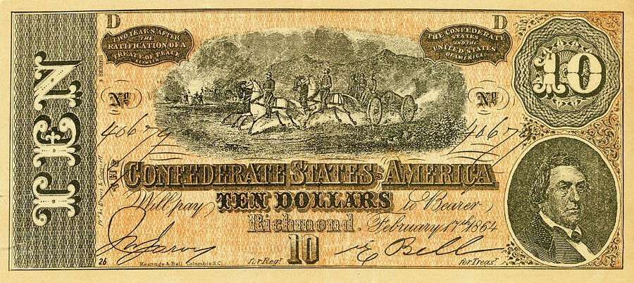 Confederate Ten Dollars Photograph by Paul W Faust -  Impressions of Light