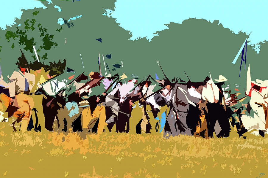 Confederates taking the field Painting by David Lee Thompson