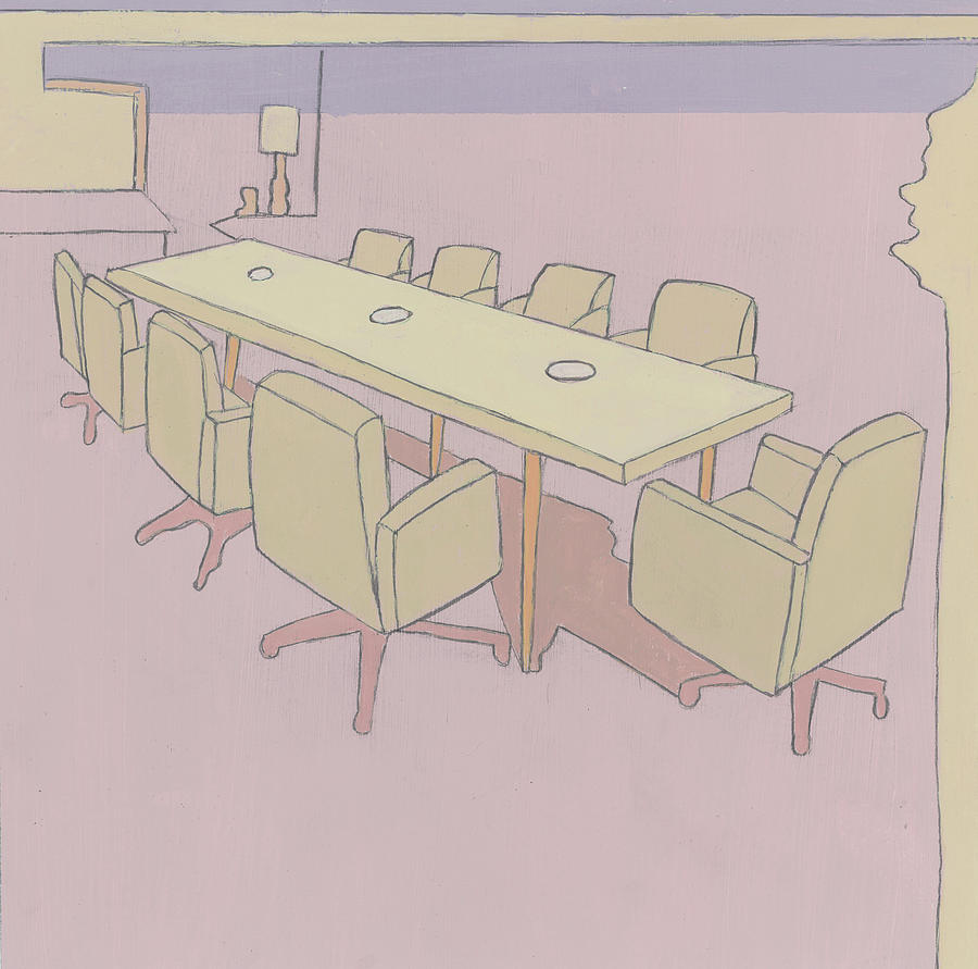Vintage Drawing - Conference Room by CSA Images