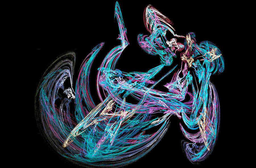 Confused Crescent Fractal Art Blue Digital Art by Don Northup