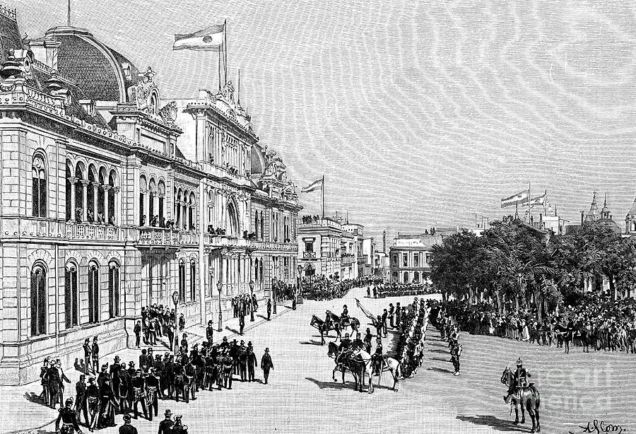 Congress Buildings, Buenos Aires Drawing by Print Collector