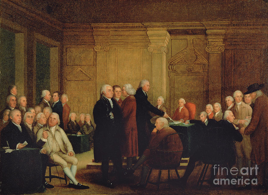 Congress Voting Independence, C.1795-1801 Painting by Robert Edge Pine