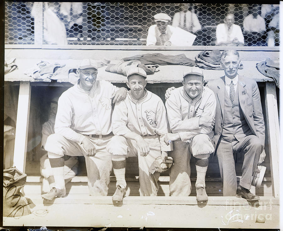 Connie Mack Wplayers In Dugout Photograph by Bettmann Connie Mack Wplayers In Dugout Photograph by Bettmann