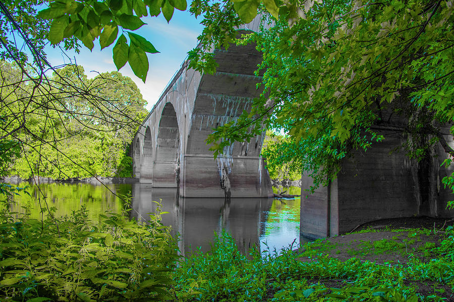 Conrail - Phoenixville Bridge in Summer Photograph by Bill Cannon