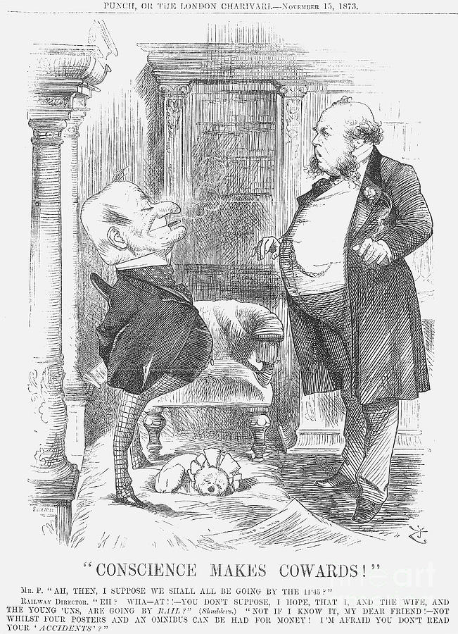 Conscience Makes Cowards, 1873. Artist Drawing by Print Collector