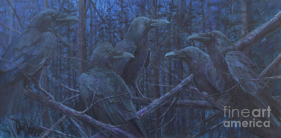 Conspiracy Blues Ravens Painting by Joe Rizzo