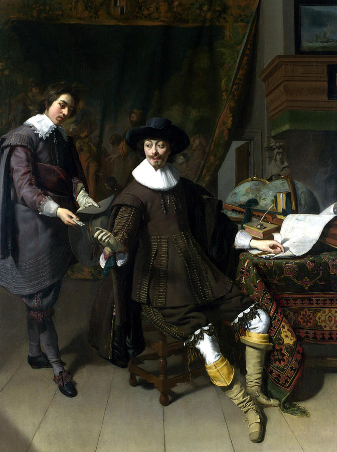 Constantijn Huygens and his Clerk Painting by Thomas de Keyser