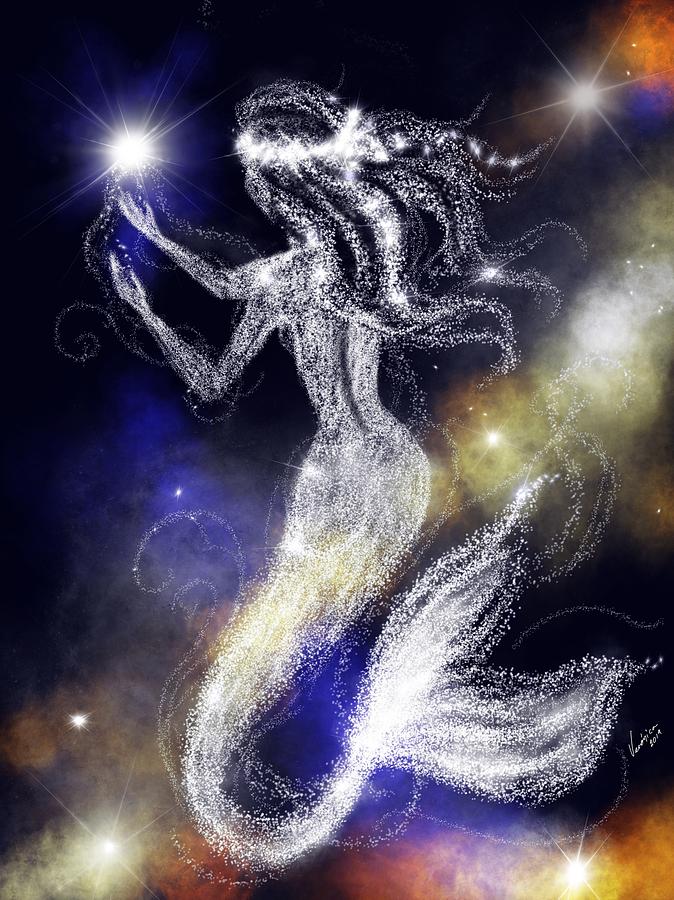 Constelacion sirena Digital Art by Veronica Sulin