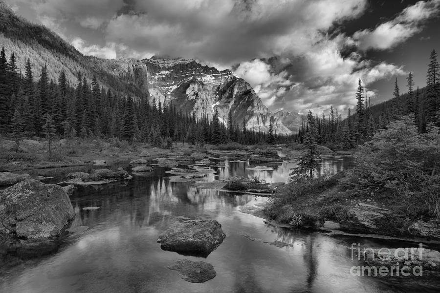 Constellation Lakes Summer Morning Reflections Black And White Photograph by Adam Jewell