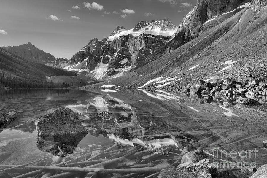 Constellation Lakes Summer Refelctions Black And White Photograph by Adam Jewell