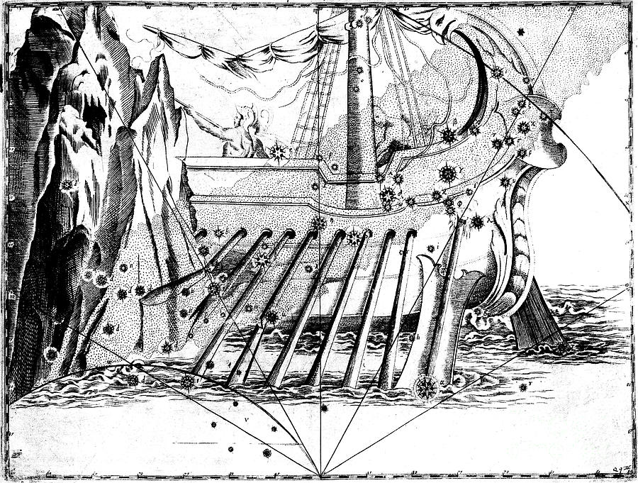 Constellation Of Argo Navis, 1723 Drawing by Print Collector
