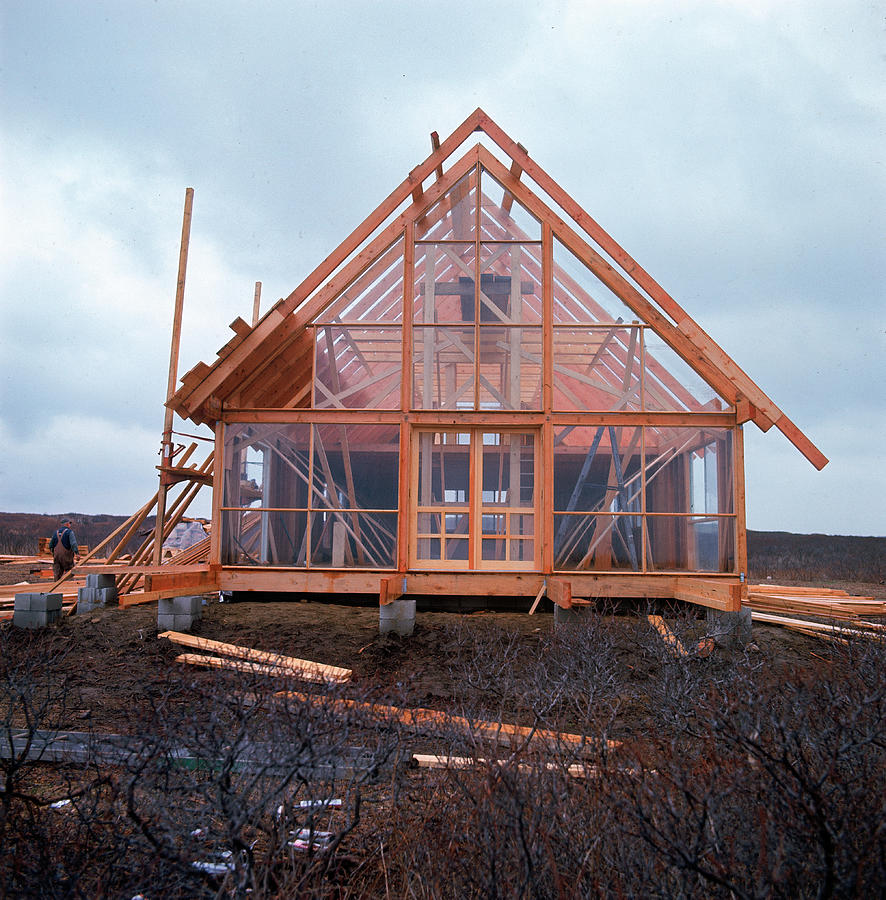 Constructing A Prefab House Photograph by John Zimmerman