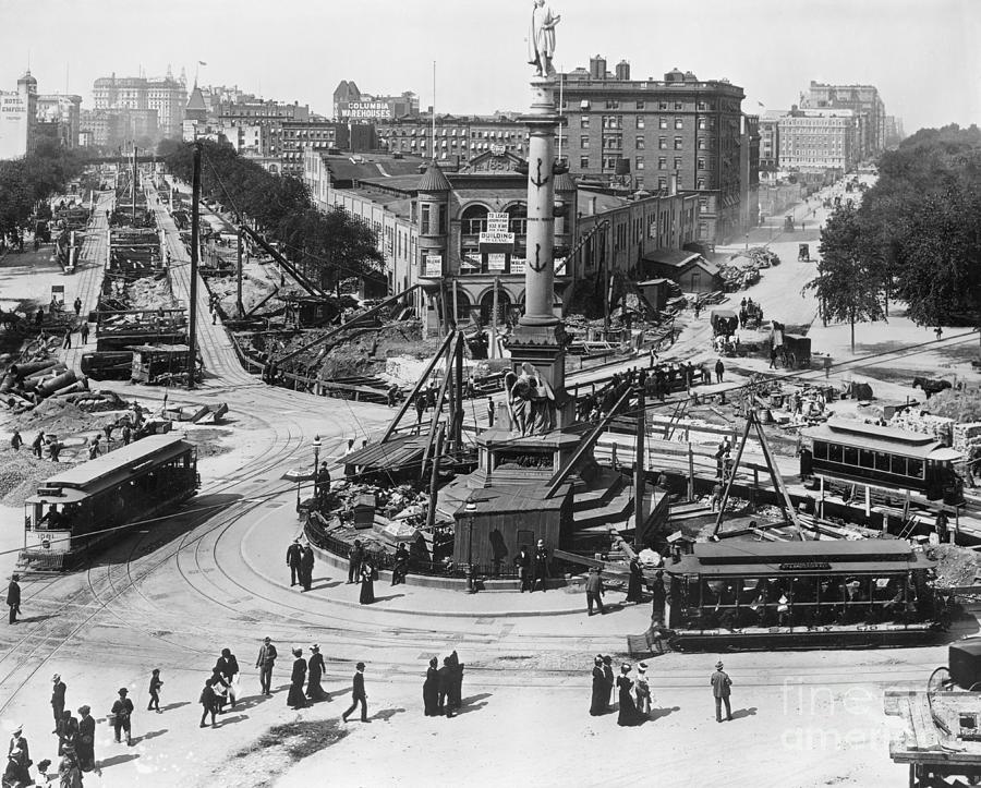 Construction At Columbus Circle In New Photograph by Bettmann