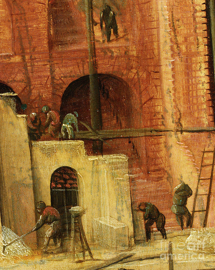 Construction Detail From Tower Of Babel, 1563 Painting by Pieter The Elder Bruegel