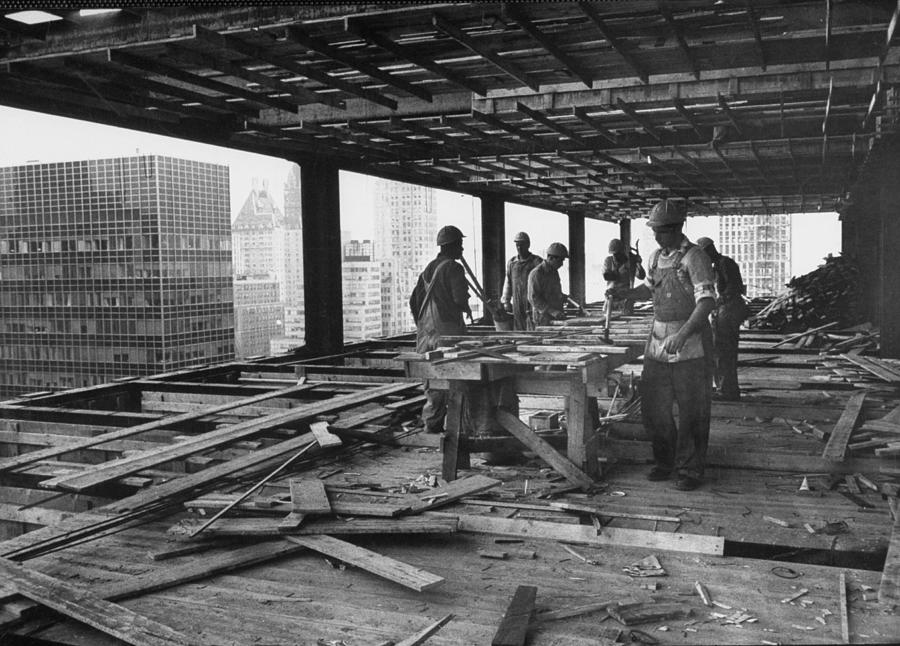 Construction Of Seagrams Building Digital Art by Frank Scherschel ...